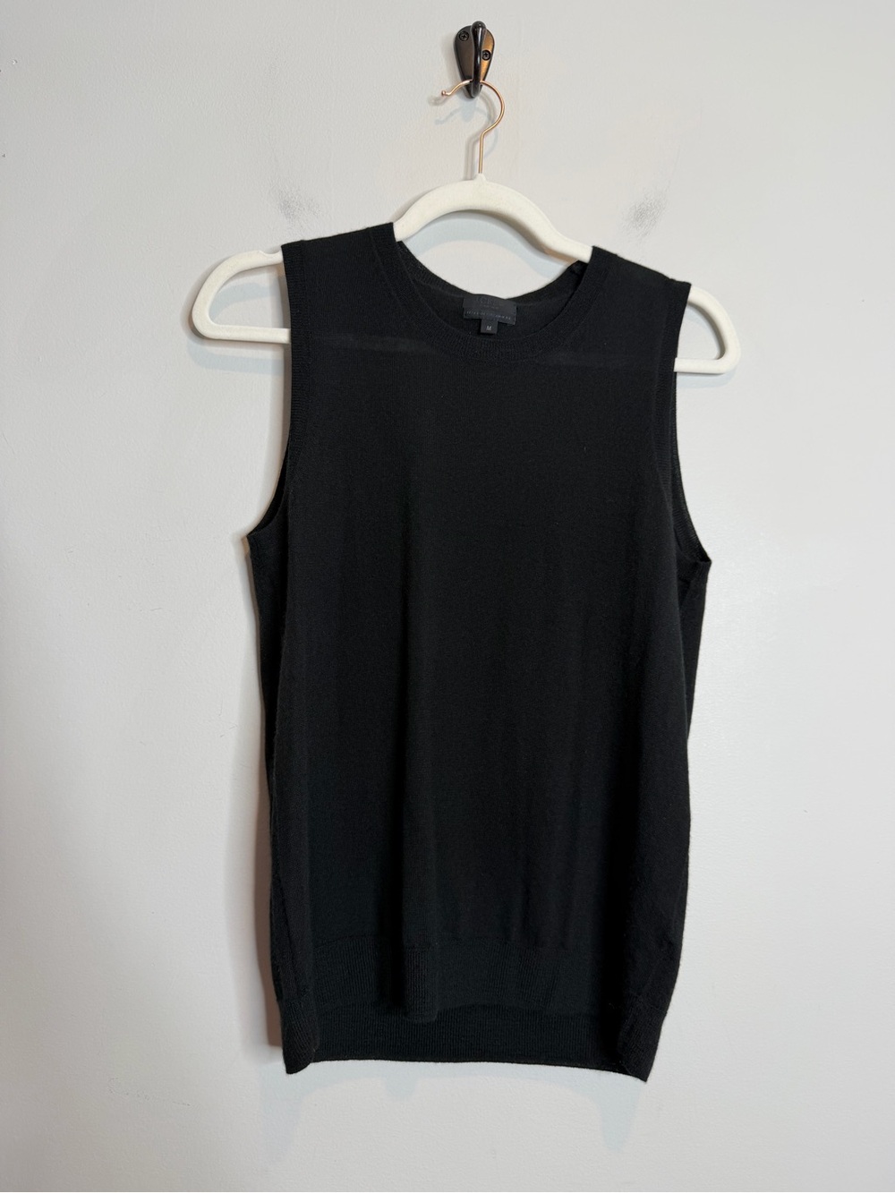 J Crew Collection Cashmere Tank Top Black Sleeveless Knit Medium Quiet Luxury